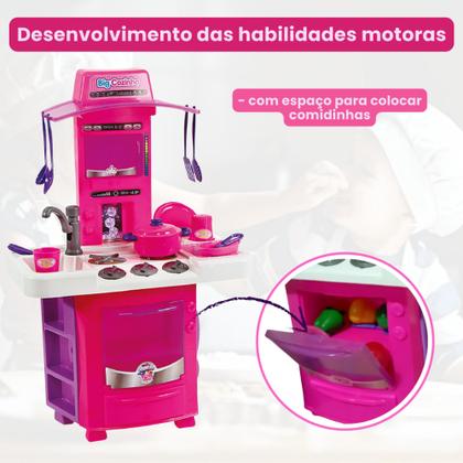 Imagem de Cozinha Infantil Brinquedo Completo Pia Fogão Forno Sai Água com Airfryer