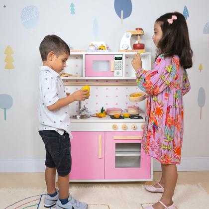 Imagem de Cozinha Infantil com Pia Fogão e Microondas Rosa 2