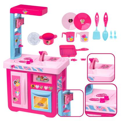 Imagem de Cozinha Infantil Completa Barbie 14 Acessorios