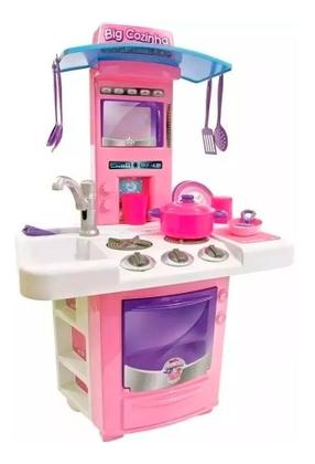 Imagem de Cozinha Infantil Completa C/ Pia Fogão Forno Sai Água - Big