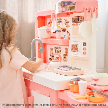 Imagem de Cozinha Infantil Completa Forno e Fogão Grande Interativa Com Efeitos Master Cook Rosa Replay Kids 