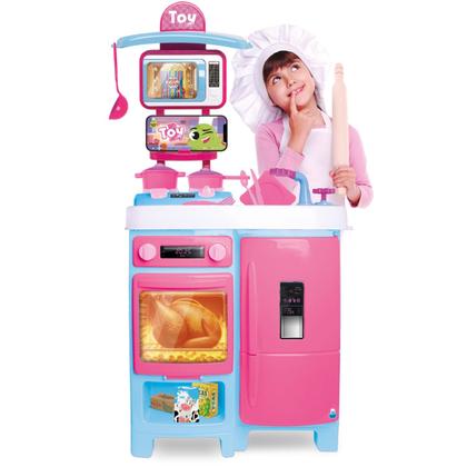 Imagem de Cozinha Infantil Completa Grande 92cm Sai Agua de Verdade C/ Acessórios