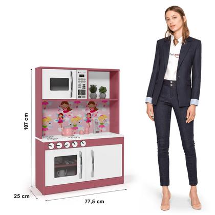 Imagem de Cozinha Infantil Diana Em Mdf Branco/Rosa - Ofertamo