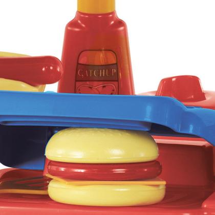 Imagem de Cozinha Infantil Lanchonete Completa Barraquinha Educativa Faz De Conta Com Comidinhas E Acessórios