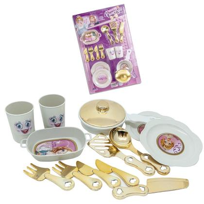 Imagem de Cozinha Infantil Princesa Menina Branco Mercadinho 51pç