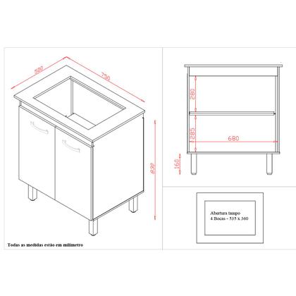 Imagem de Cozinha Íris Completa com Balcão Rosa e Cooktop 4 Bocas MB1 300cm