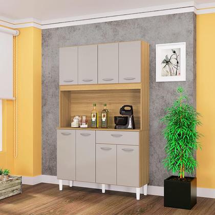 Imagem de Cozinha Kit Cassia 8 Portas Damasco Off White - Poquema