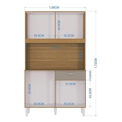 Imagem de Cozinha Kit Cassia 8 Portas Damasco Off White - Poquema