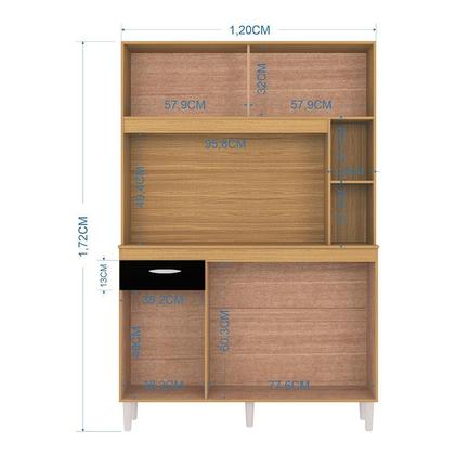 Imagem de Cozinha Kit Duda 120 cm Damasco Preto  Poquema