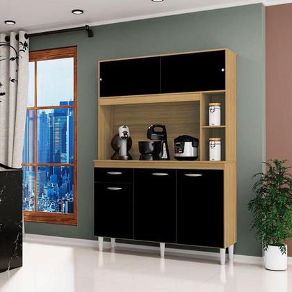 Imagem de Cozinha Kit Duda 120 Cm Damasco Preto - Poquema