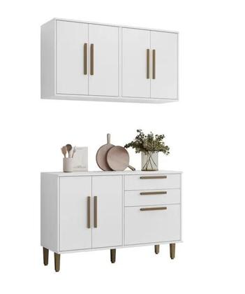 Imagem de Cozinha Lorena 7 Portas 2 Gavetas Kaiki Móveis Branco