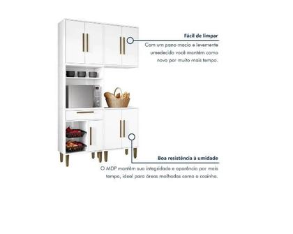 Imagem de Cozinha Lorena 7 Pts C/ Fruteira Kaiki Móveis - Branco