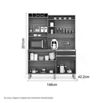 Imagem de Cozinha Moderna 05 Portas Smart Freijó e Off White