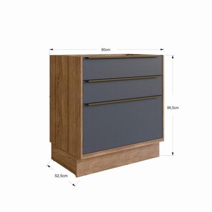 Imagem de Cozinha Modulada 11 Peças 15 Portas 6 Gavetas com Divisor de Talheres 1 Nicho para Forno Viena