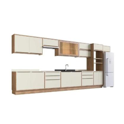 Imagem de Cozinha Modulada 11 Peças 15 Portas 6 Gavetas com Divisor de Talheres 1 Nicho para Forno Viena