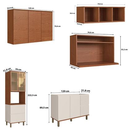Imagem de Cozinha Modulada  270cm c/ Aéreos Balcões e Nichos 100% MDF
