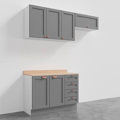 Imagem de Cozinha Modulada 3 Peças com Tampo 2 Aéreos 1 Balcão CabeCasa MadeiraOriginals