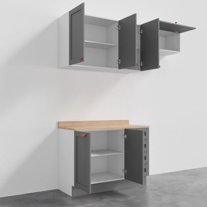 Imagem de Cozinha Modulada 3 Peças com Tampo 2 Aéreos 1 Balcão CabeCasa MadeiraOriginals