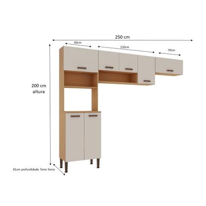 Imagem de Cozinha modulada 3 peças com Torre Forno CM0050 Linha Essência Genialflex