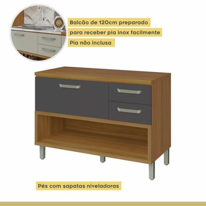 Imagem de Cozinha Modulada 3 Peças Ripado Princesa Nesher 100% MDF
