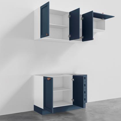 Imagem de Cozinha Modulada 3 Peças Sem Tampo 2 Aéreos 1 Balcão CabeCasa MadeiraOriginals