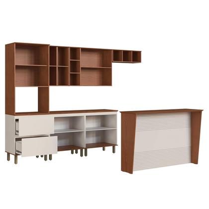 Imagem de Cozinha Modulada 310cm 100% MDF c/ Detalhes Frisados Nichos