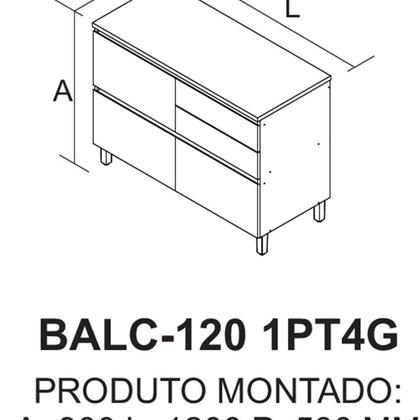 Imagem de Cozinha Modulada 4 Peças 8 Portas 5 Gavetas Nicho p/Forno MDF Dodradiças Slow Motion Lúmina Itatiaia