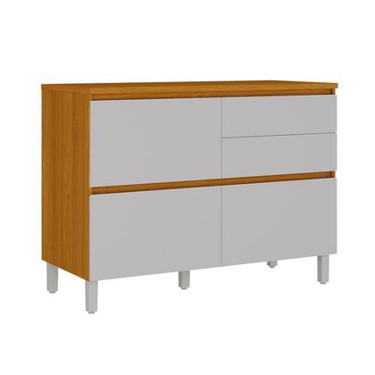 Imagem de Cozinha Modulada 4 Peças 8 Portas 5 Gavetas Nicho p/Forno MDF Dodradiças Slow Motion Lúmina Itatiaia