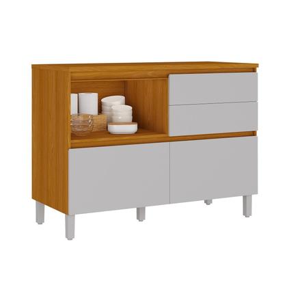 Imagem de Cozinha Modulada 4 Peças 8 Portas 5 Gavetas Nicho p/Forno MDF Dodradiças Slow Motion Lúmina Itatiaia