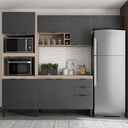 Imagem de Cozinha Modulada 4 Peças FI0003 Avena Grafito Demobile