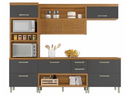 Imagem de Cozinha Modulada 4 Peças Ripado Torre Quente Nesher Princesa Mdf