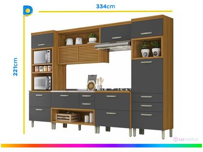 Imagem de Cozinha Modulada 5 Peças Nesher Princesa Mdf