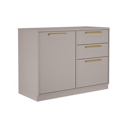 Imagem de Cozinha Modulada 6 Peças 12 Portas 5 Gavetas Com Cristaleira MDF Rodapé em PVC Essence Itatiaia