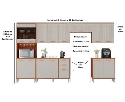Imagem de Cozinha Modulada 6 Peças 15 Portas 2 Gavetas Paneleiro para Fono Itafriz Itatiaia