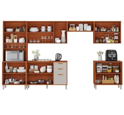 Imagem de Cozinha Modulada 6 Peças 15 Portas 2 Gavetas Paneleiro para Fono Itafriz Itatiaia