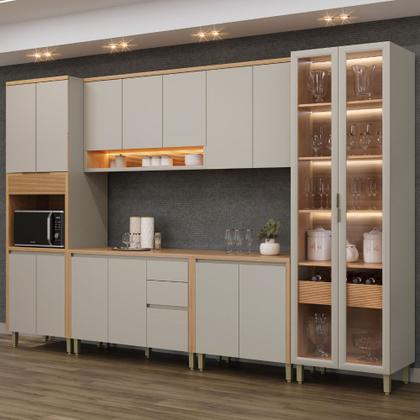 Imagem de Cozinha Modulada 6 Peças com Cristaleira Allure Linea Brasil
