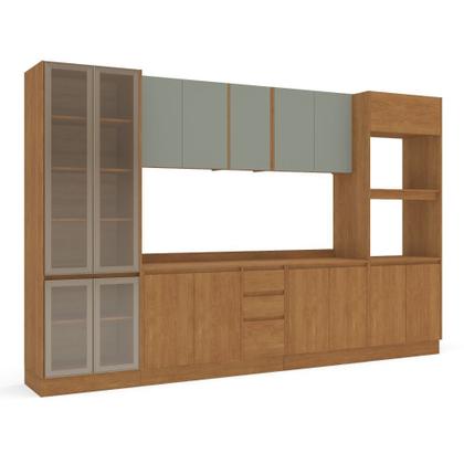 Imagem de Cozinha Modulada 6 Peças com Tampo e Cristaleira Olivia Mobikasa