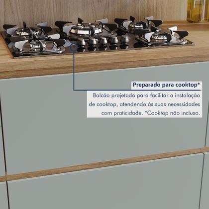 Imagem de Cozinha Modulada 7 Peças Com 3 Armários Aéreos Ripado 3 Balcões 1 Paneleiro 100% Mdf Rainha