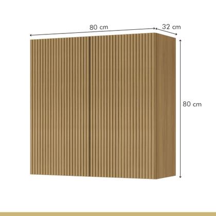 Imagem de Cozinha Modulada 8 Peças Com 2 Armários Aéreos Ripado 4 Balcões 1 Paneleiro 1 Painel De Ilha  100% Mdf Rainha Gourmet