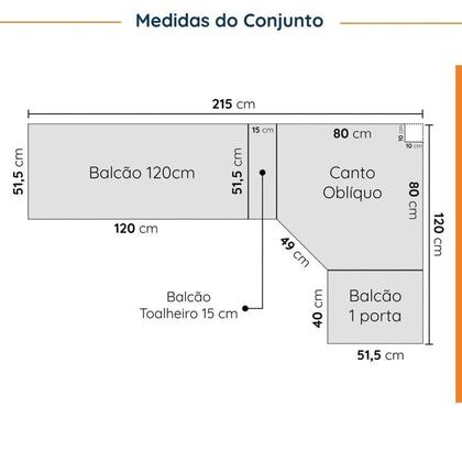 Imagem de Cozinha Modulada 8 Peças sem Tampo Ipanema Cabecasa Madeiramadeira