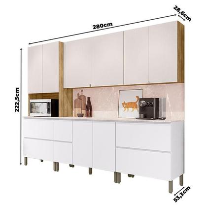 Imagem de Cozinha Modulada Ambiente Art 7 Peças Freijó Ártico Soft  Kits Paraná