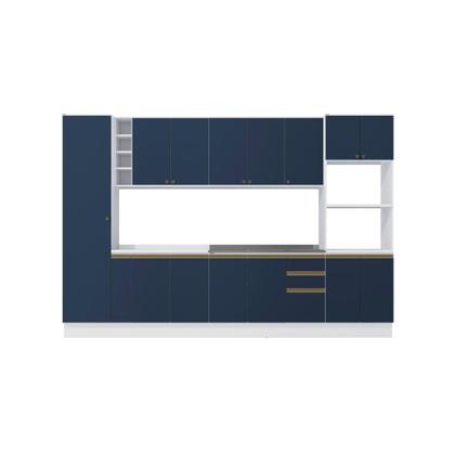 Imagem de Cozinha Modulada Celeste Kappesberg 100% MDF Branco/Azul 340cm