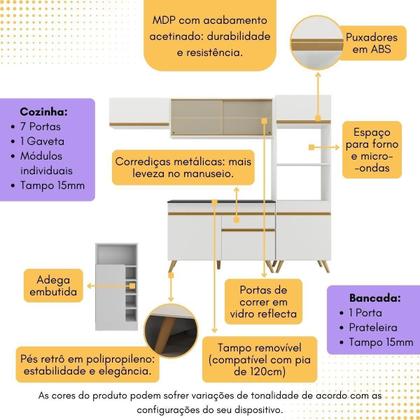 Imagem de Cozinha Modulada com Bancada Americana Veneza Multimóveis MP2208