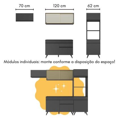 Imagem de Cozinha Modulada com Bancada Americana Veneza Multimóveis MP2208