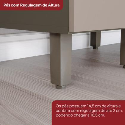 Imagem de Cozinha Modulada com Vidro 6 Peças com Tampo em MDF Connect Henn