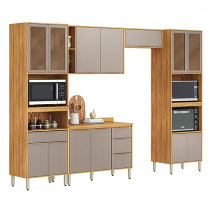Imagem de Cozinha Modulada com Vidro Reflecta 5 Peças em MDF Plena