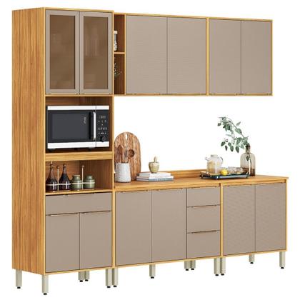 Imagem de Cozinha Modulada com Vidro Reflecta 5 Peças Plena em MDF Demóbile