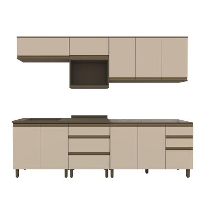 Imagem de Cozinha Modulada Compacta 260cm 10 Portas 5 Gavetas Connect Henn