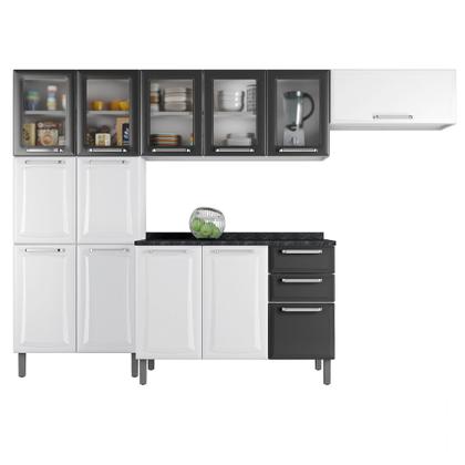 Imagem de Cozinha Modulada Compacta em Aço 4 Peças 13 Portas 2 Gavetas Paneleiro Duplo Tarsila Itatiaia