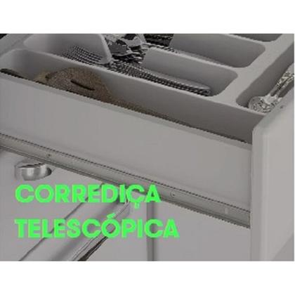 Imagem de Cozinha Modulada Compacta em Aço 4 Peças 13 Portas 2 Gavetas Paneleiro Duplo Tarsila Itatiaia